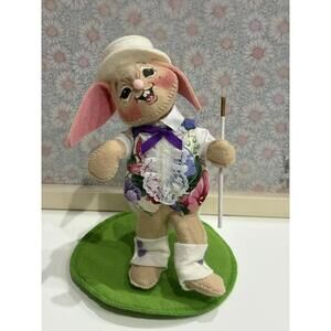 Vintage Annalee Easter Bunny Rabbit Figurine – Dapper Rabbit with Cane